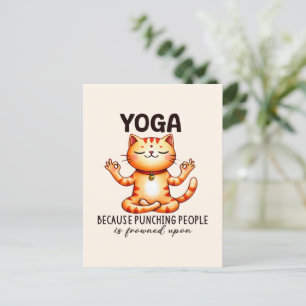 Cat Yoga Pose - Funny Yoga Postcard