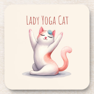 Cat Yoga Pose - Lady Yoga Cat Coaster