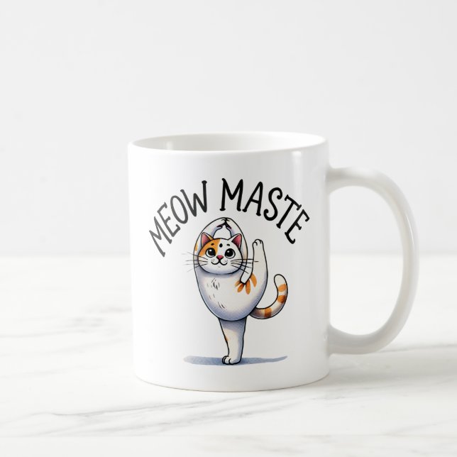 Cat Yoga Pose - Meow Maste Coffee Mug (Right)