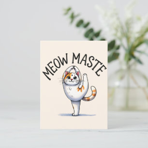 Cat Yoga Pose - Meow Maste Postcard