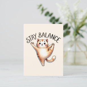 Cat Yoga Pose - Stay Balance Postcard
