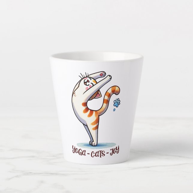 Cat Yoga Pose - Yoga - Cats - Joy Latte Mug (Front)