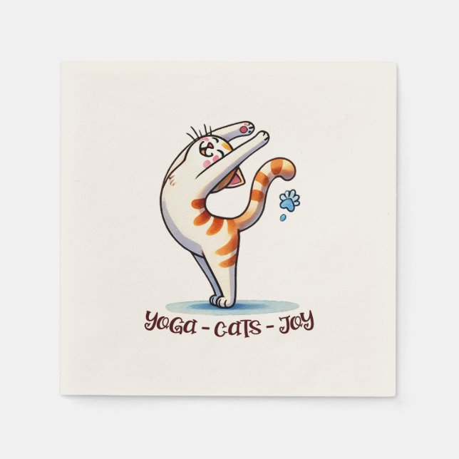 Cat Yoga Pose - Yoga - Cats - Joy Napkin (Front)