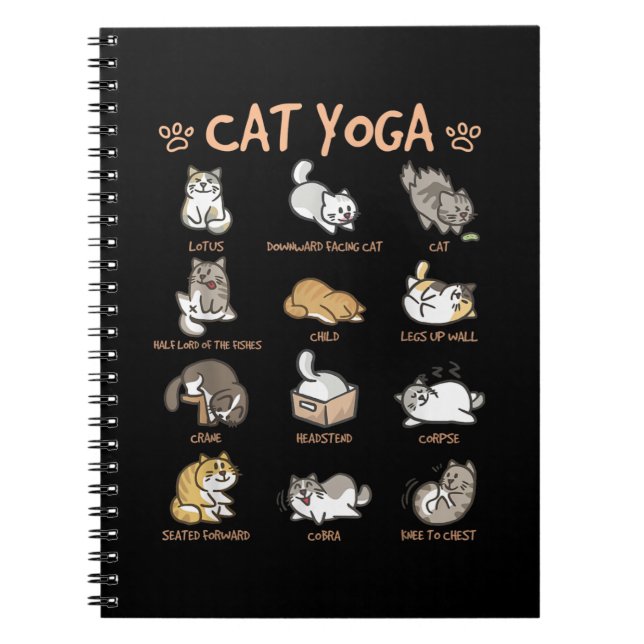 Cat Yoga Poses Cats Practicing Mindfulness Meditat Notebook (Front)