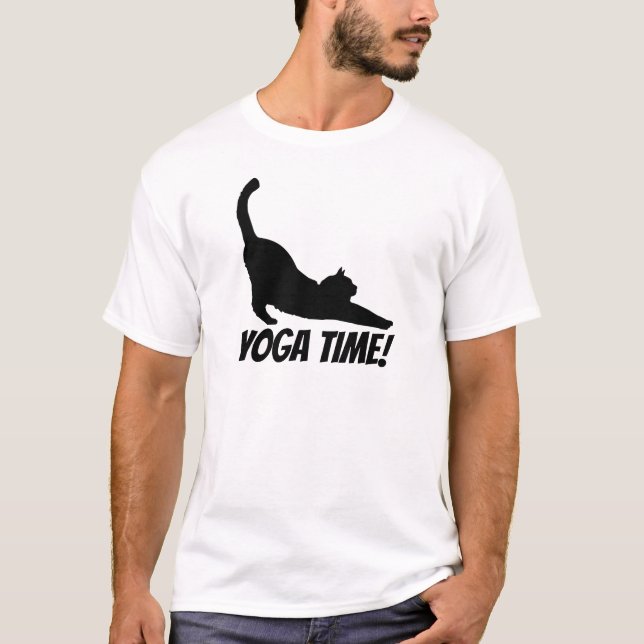 Cat Yoga Time T-Shirt (Front)