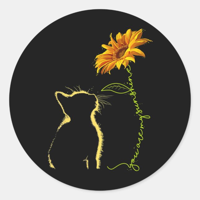 Cat You Are My Sunshine Cats Tee Gifts  Classic Round Sticker (Front)