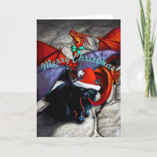 Catabat Dragged in Christmas greeting card