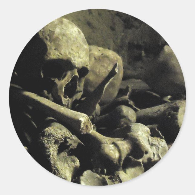 catacomb bones classic round sticker (Front)