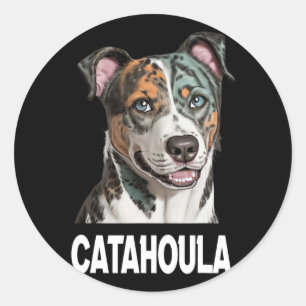 Catahoula Leopard Dog Art Pet Lovers For Men Women Classic Round Sticker