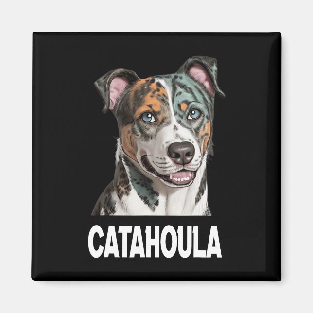 Catahoula Leopard Dog Art Pet Lovers For Men Women Magnet (Front)