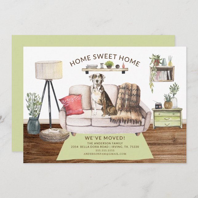 Catahoula Leopard Dog Dog Moving Announcement (Front/Back)