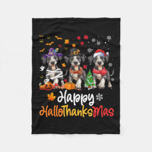 Catahoula Leopard Dog Halloween Christmas Hallotha Fleece Blanket