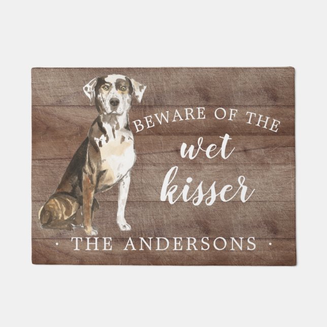 Catahoula Leopard Dog Personalised Door Mat (Front)