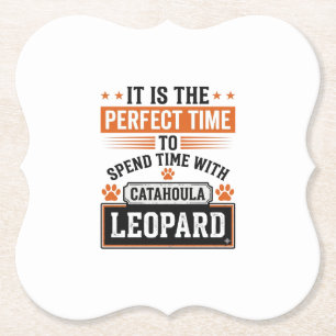 Catahoula Leopard Dog Vintage Time Shirt Design_1 Paper Coaster