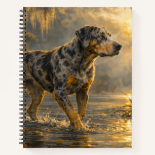 Catahoula Sunrise   Hunting Dog Art   Notebook