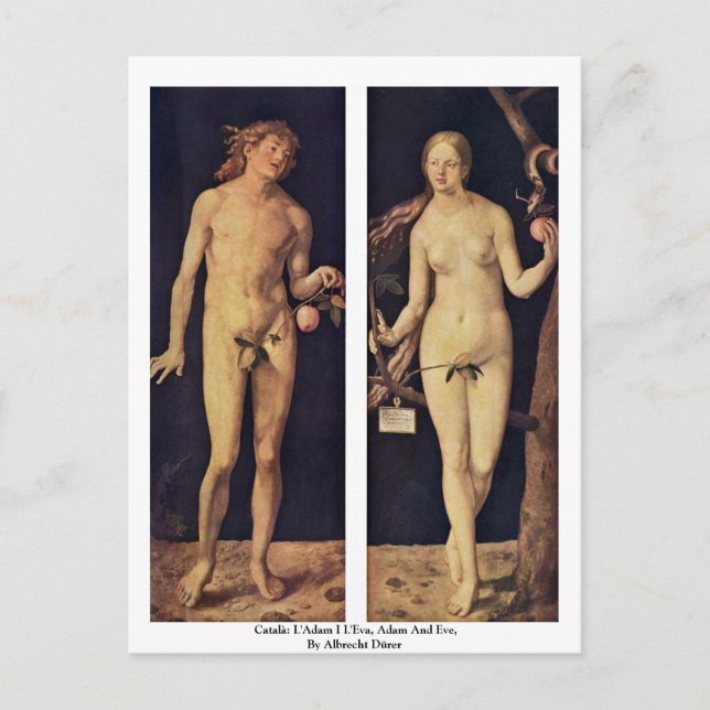 Català: L'Adam I L'Eva, Adam And Eve Postcard (Front)