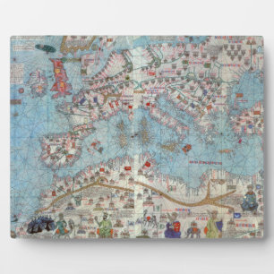 Catalan Atlas: Detail of North Africa and Europe, Plaque