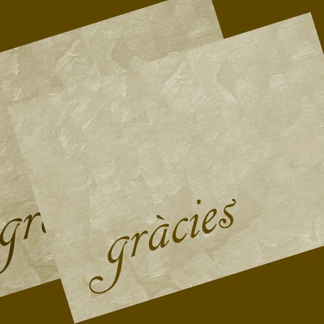 Catalan Buff Thank You Card saying Gracies (Creator Uploaded)