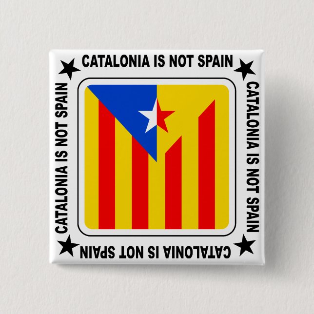 Catalan estelada flag 15 cm square badge (Front)