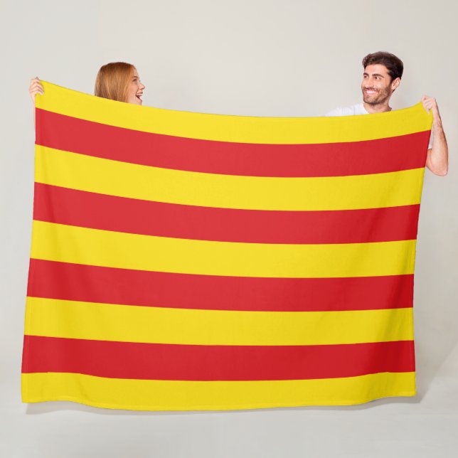 Catalan Flag (Catalonia) Fleece Blanket (In Situ)