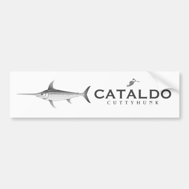 Cataldo Cuttyhunk Golf Cart Sticker Black White (Front)