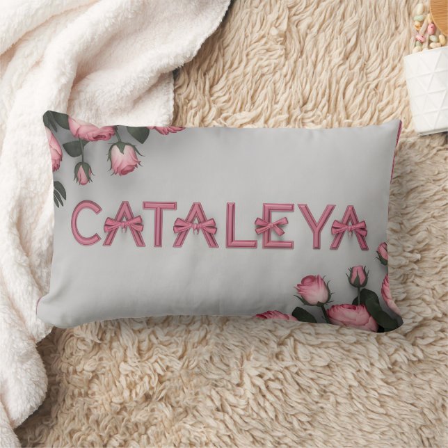 CATALEYA Embroidered Rose Throw Pillow & Blanket (Blanket)