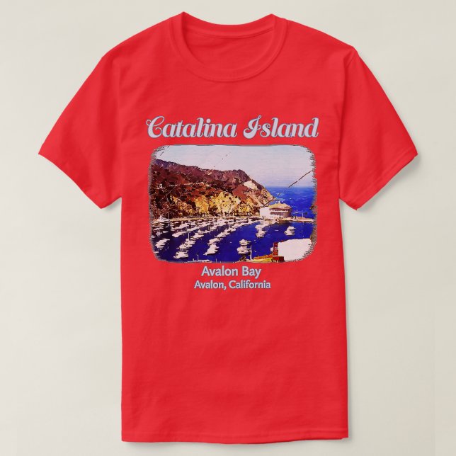 Catalina Island Avalon Bay California beach t  T-Shirt (Design Front)