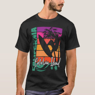 Catalina Island California Retro Sunset Beach Surf T-Shirt