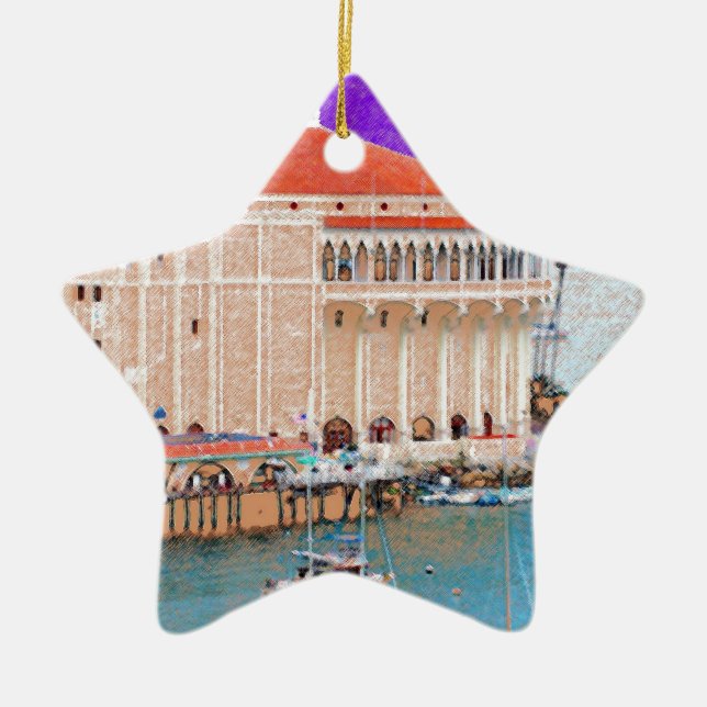 Catalina Island Ceramic Tree Decoration (Front)
