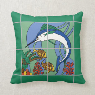 Catalina Island Marlin Design Pillow