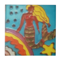 Catalina Island Mermaid Tile By J.Titchenal