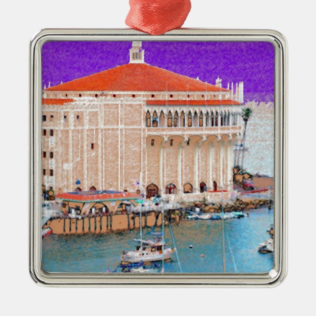 Catalina Island Metal Tree Decoration (Front)