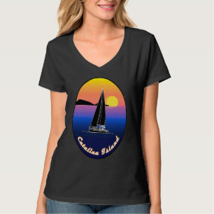 Catalina Island Sailing Printed On Front T-Shirt