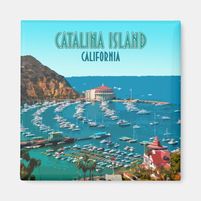 Catalina Island Santa Catalina California Vintage Magnet (Front)