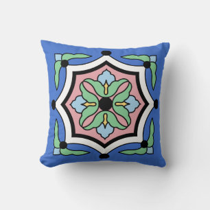 Catalina Island Tile Vintage 1920s Design Cushion