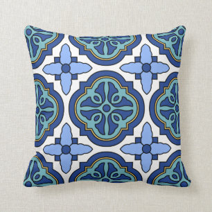 Catalina Island Tile Vintage 1920s Design Cushion