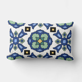 Catalina Island Tile Vintage 1920s Design Lumbar Cushion