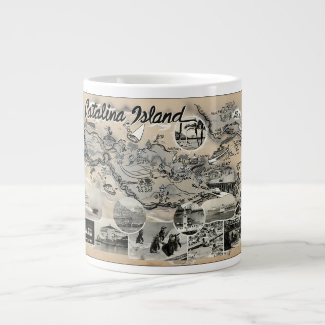 Catalina Island - Vintage Large Coffee Mug (Front)