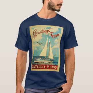 Catalina Island Vintage Travel Sailboat T-Shirt