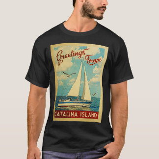 Catalina Island Vintage Travel Sailboat T-Shirt