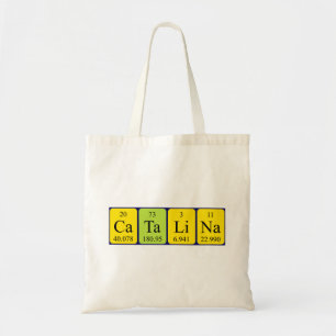 Catalina periodic table name tote bag