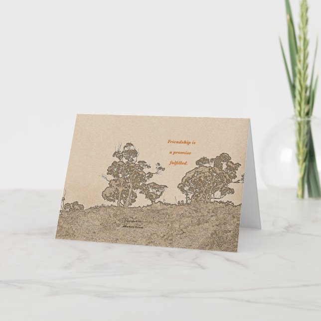 “Catalina Trees #2” with poem: Simple Friendship Card (Front)
