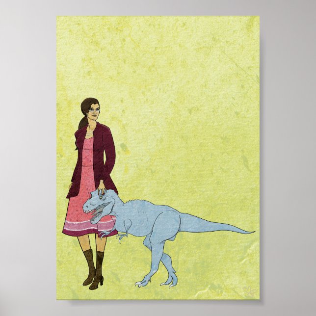 Catalogue Woman and Dinosaur 5x7 Poster (Front)