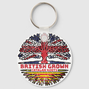 Catalonia Catalan Uk United Kingdom British Tree Key Ring