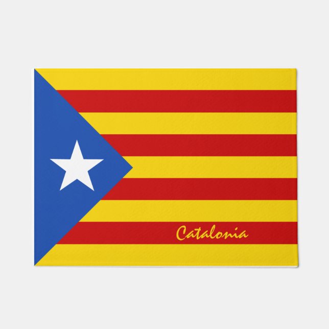 Catalonia Flag & Catalan - La Senyera Estelada Doormat (Front)