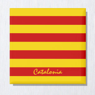 Catalonia Flag & Catalan - La Senyera fashion Magnet