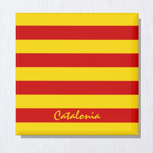 Catalonia Flag & Catalan - La Senyera fashion Magnet (Creator Uploaded)