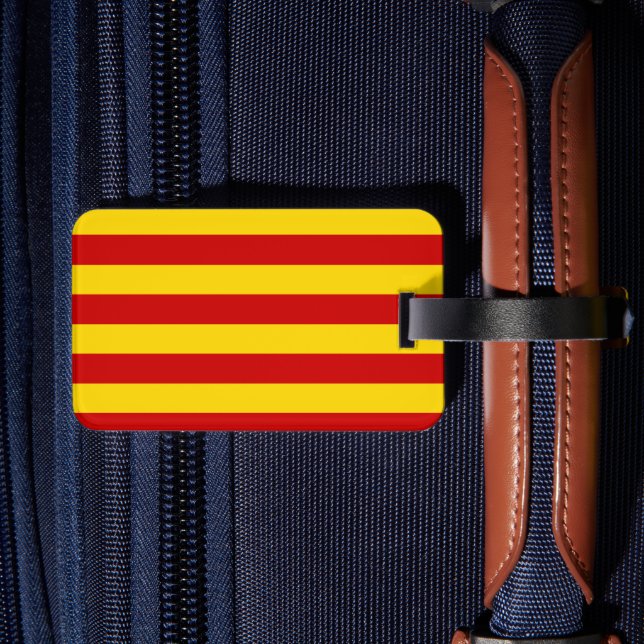 Catalonia Flag & Catalan - La Senyera /travel Luggage Tag (Back Insitu 2)