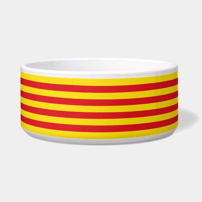 Catalonia Flag Pet Bowl (Front)