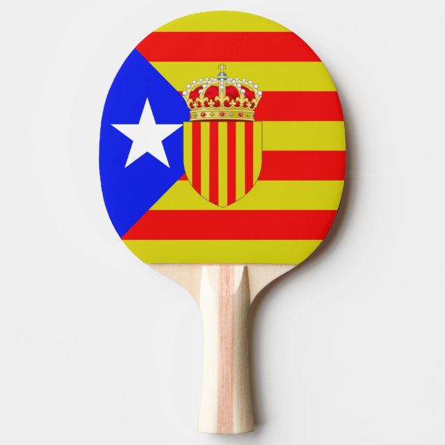 Catalonia flag ping pong paddle (Front)